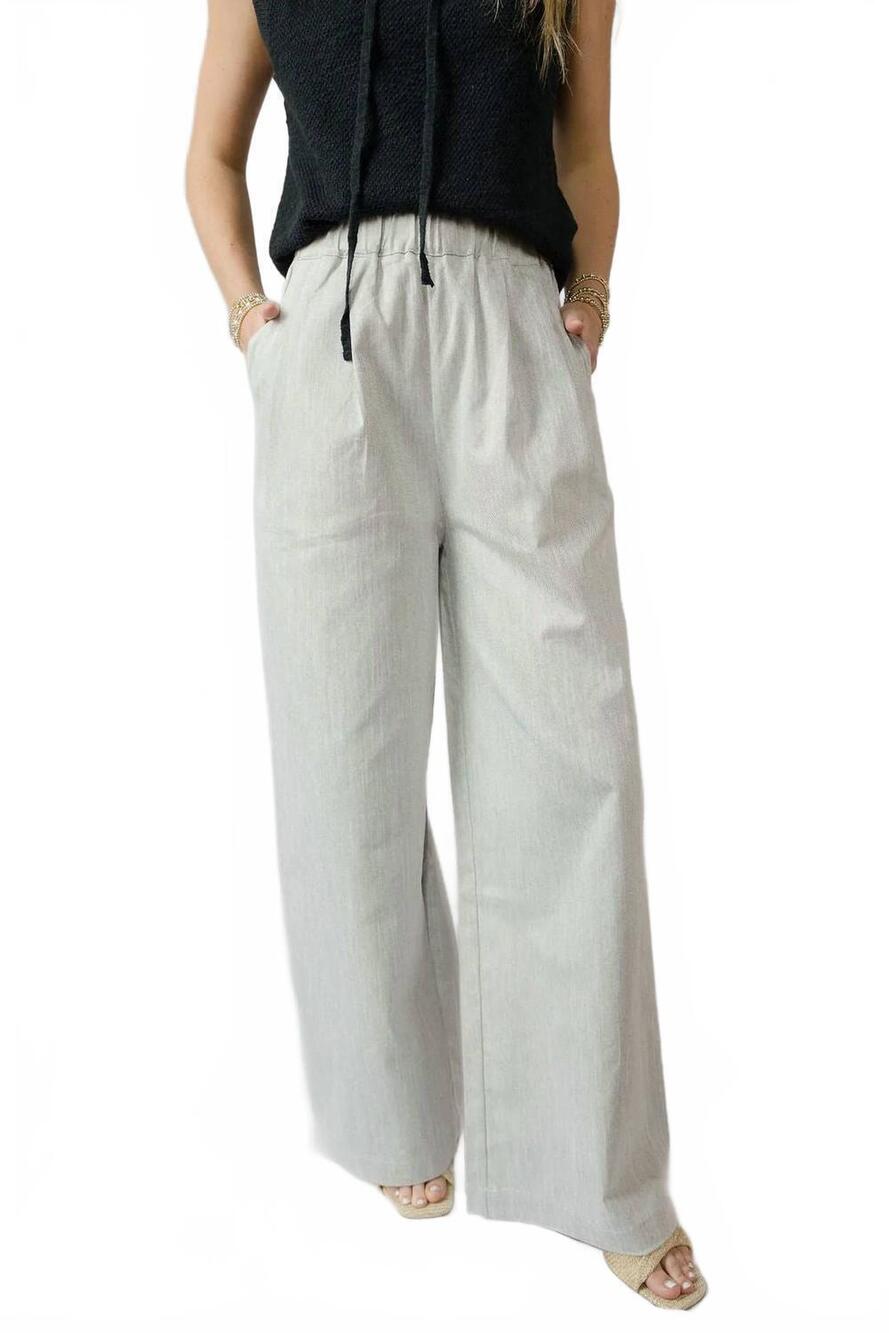 NEW ELLE GREY solstice wide leg pants in grey